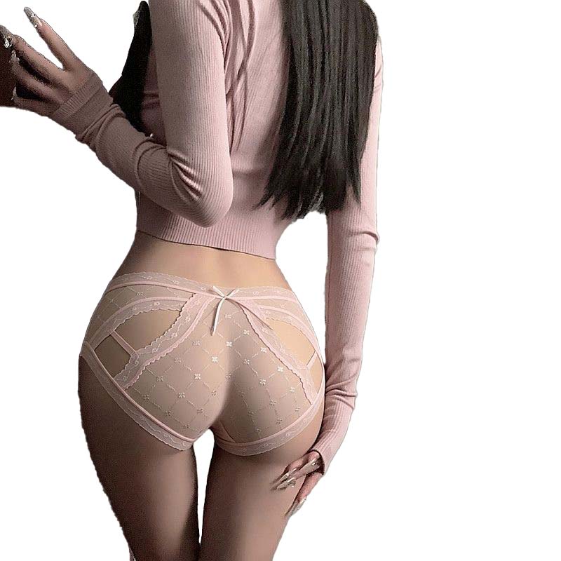 Underwear - 【1 ชิ้น】ชุดชั้นในสตรี ลูกไม้สุดฮอต โบว์เซ็กซี่ ชุดชั้นในผ้าซาติน กางเกงในผู้หญิง