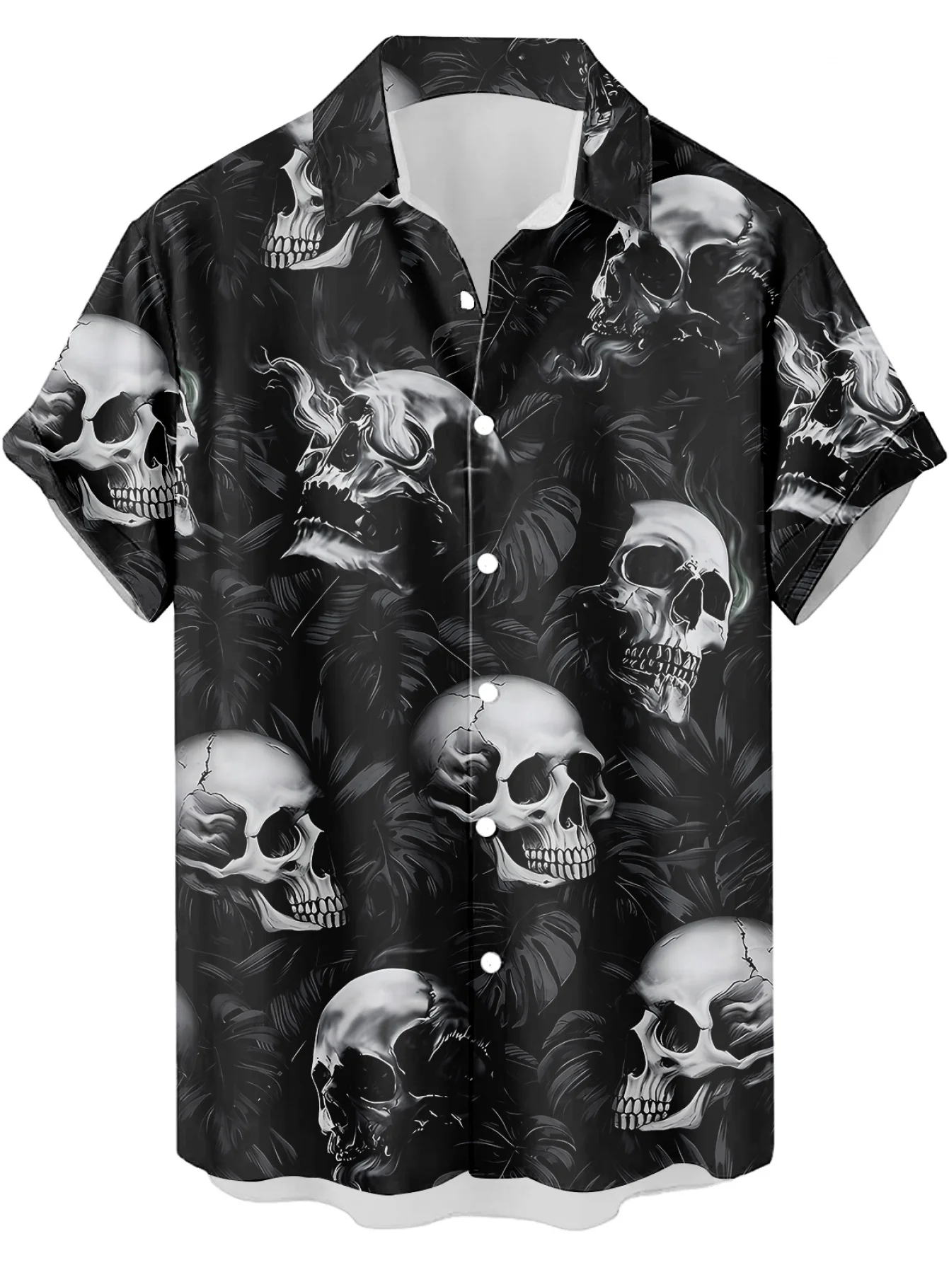 เสื้อฮาวายลายหัวกะโหลกสไตล์วิน - Vintage Hawaiian Floral Shirt บทวิจารณ์และราคา