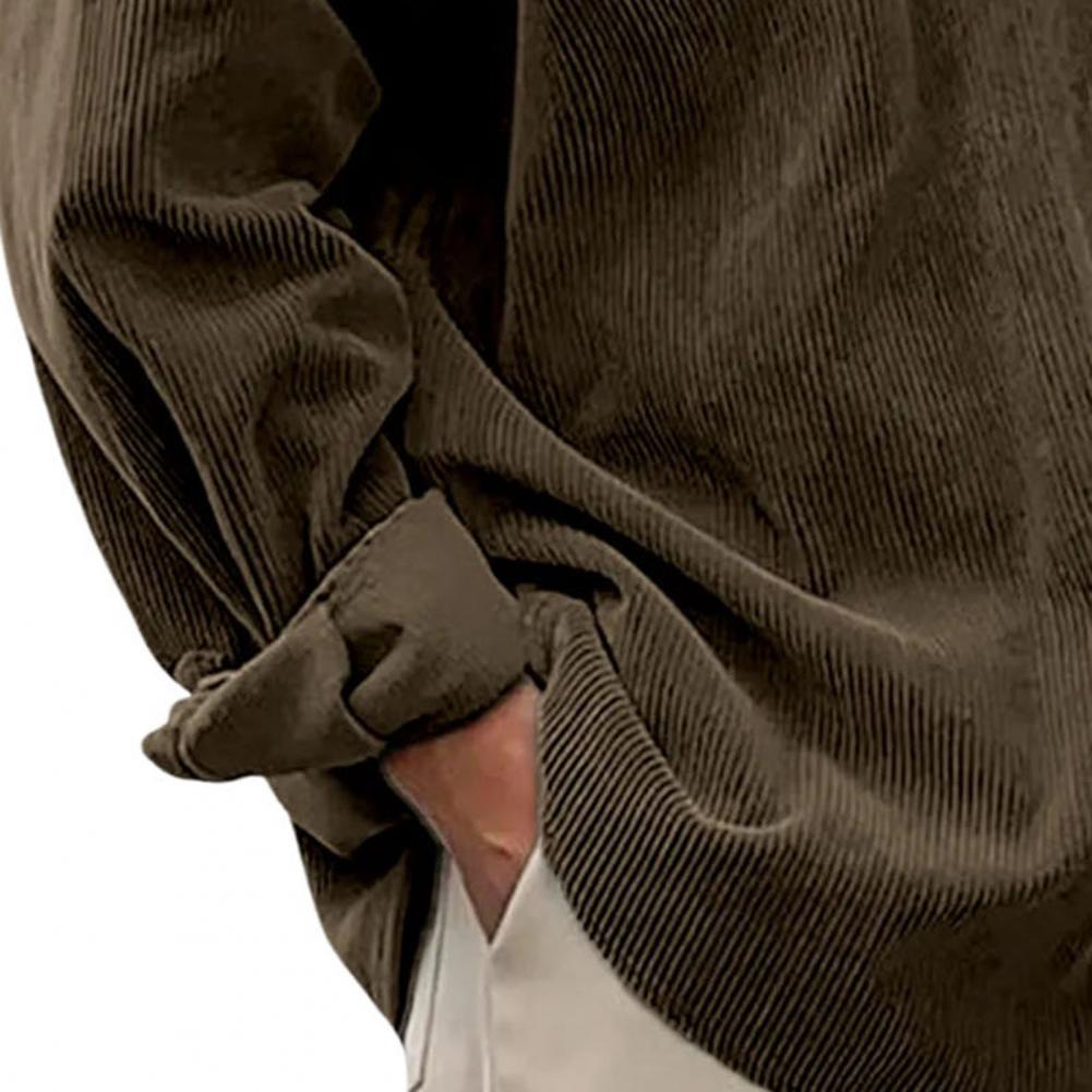 เสื้อเชิ้ตผู้ชายลำลองสำหรับกิจ - Corduroy Button Up Shirt Men บทวิจารณ์และราคา