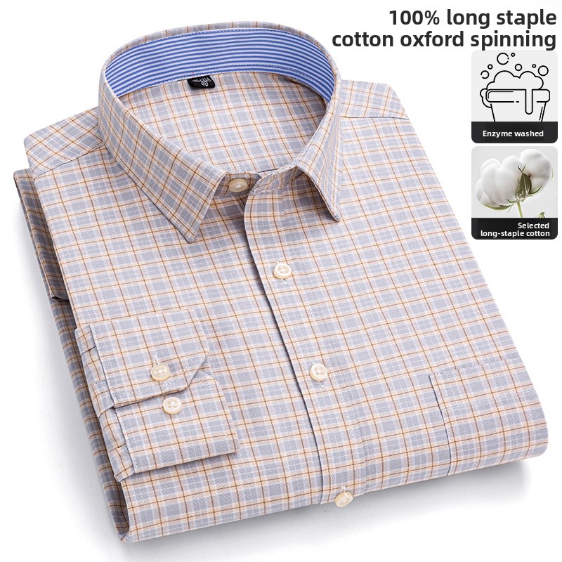 ผ้าฝ้ายคุณภาพสูงธุรกิจแฟชั่น O - Oxford Cotton Casual Shirt Business บทวิจารณ์และราคา