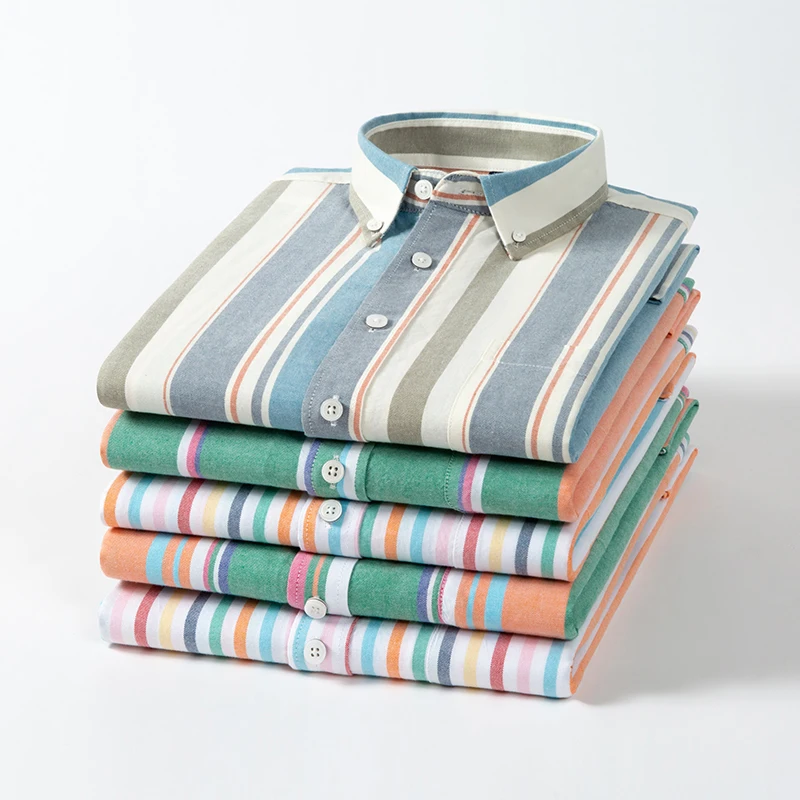 เสื้อเชิ้ตผ้าฝ้ายอ็อกซ์ฟอร์ด 1 - Oxford Cotton Casual Shirt Business บทวิจารณ์และราคา
