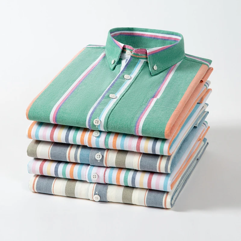 เสื้อเชิ้ตผ้าฝ้ายอ็อกซ์ฟอร์ด 1 - Oxford Cotton Casual Shirt Business บทวิจารณ์และราคา