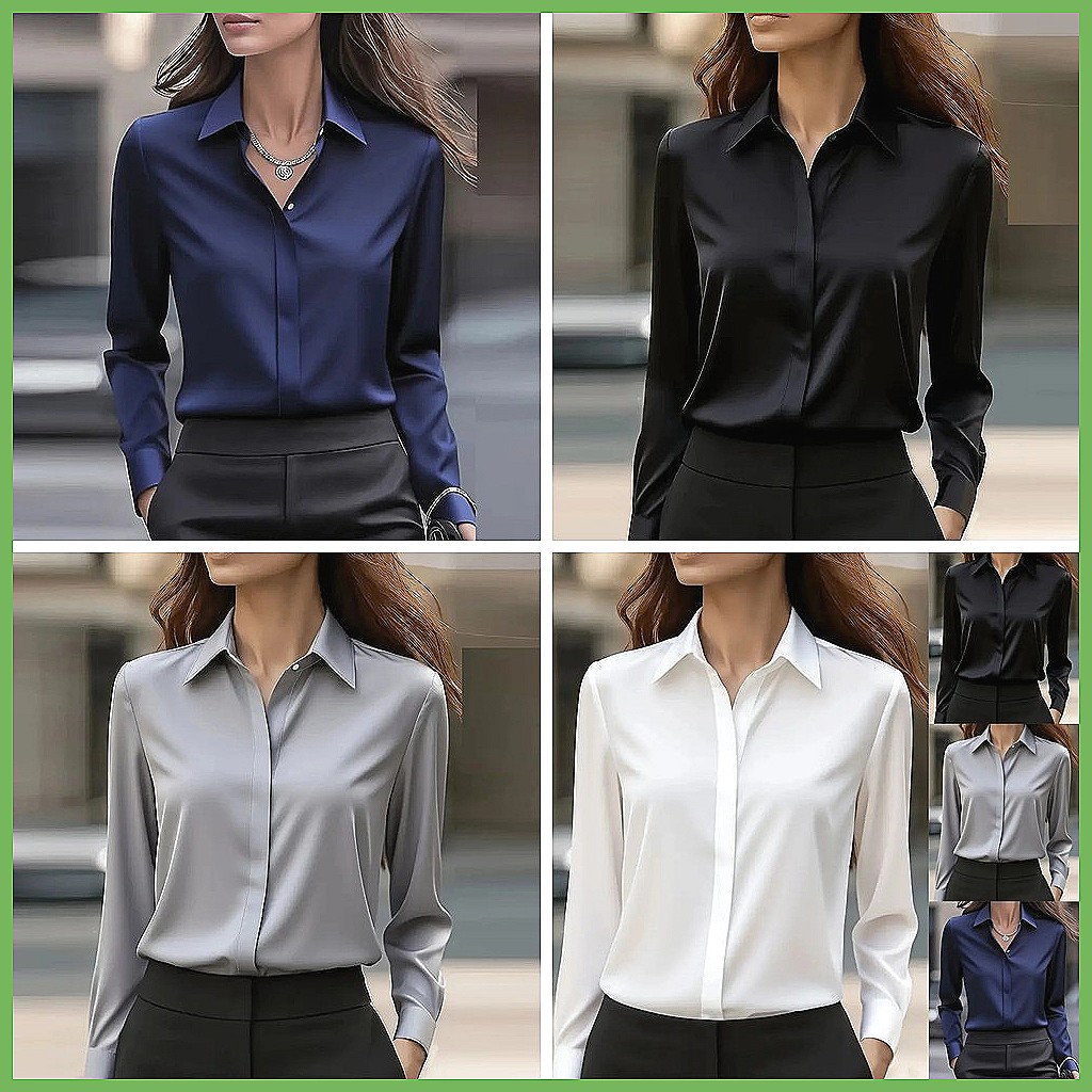 เสื้อเชิ้ตทำงานผู้หญิง แขนยาว  - Shirts บทวิจารณ์และราคา
