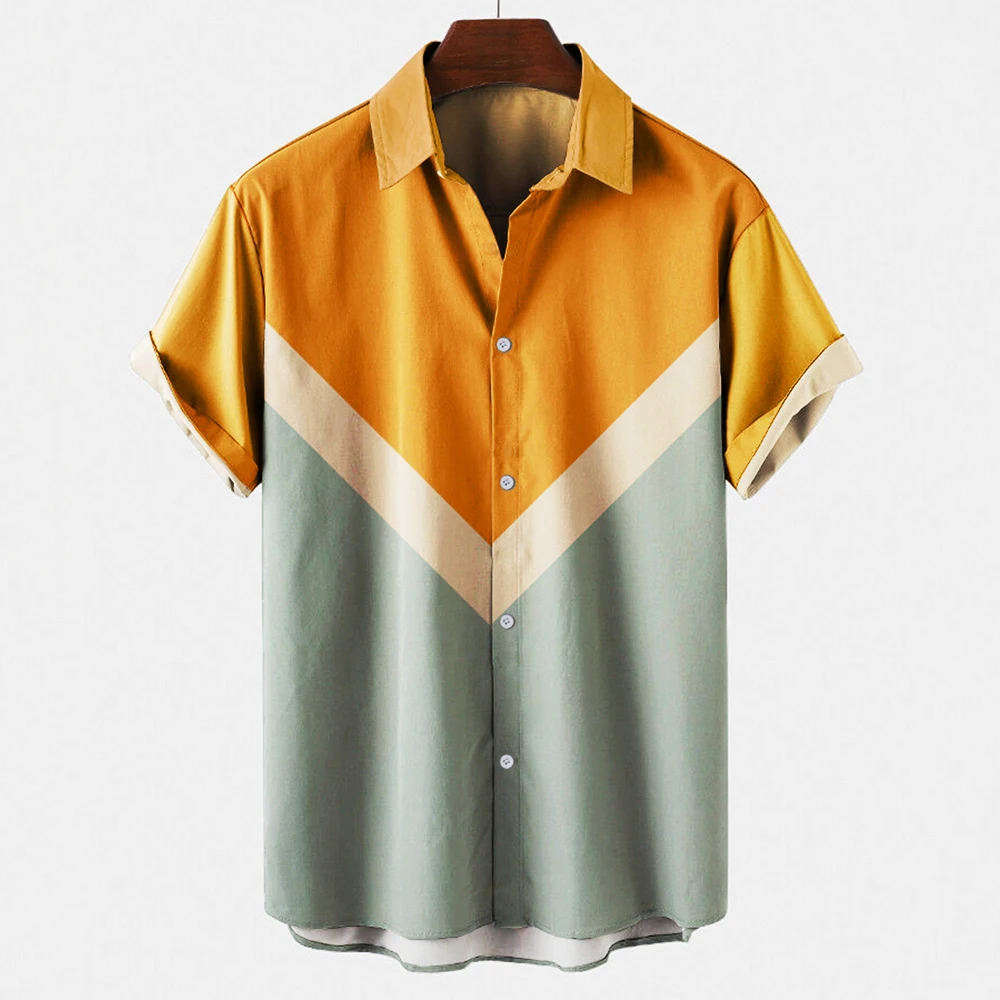 เสื้อโบว์ลิ่งลายทางสไตล์วินเทจ - Short Sleeve Bowling Shirt Retro บทวิจารณ์และราคา