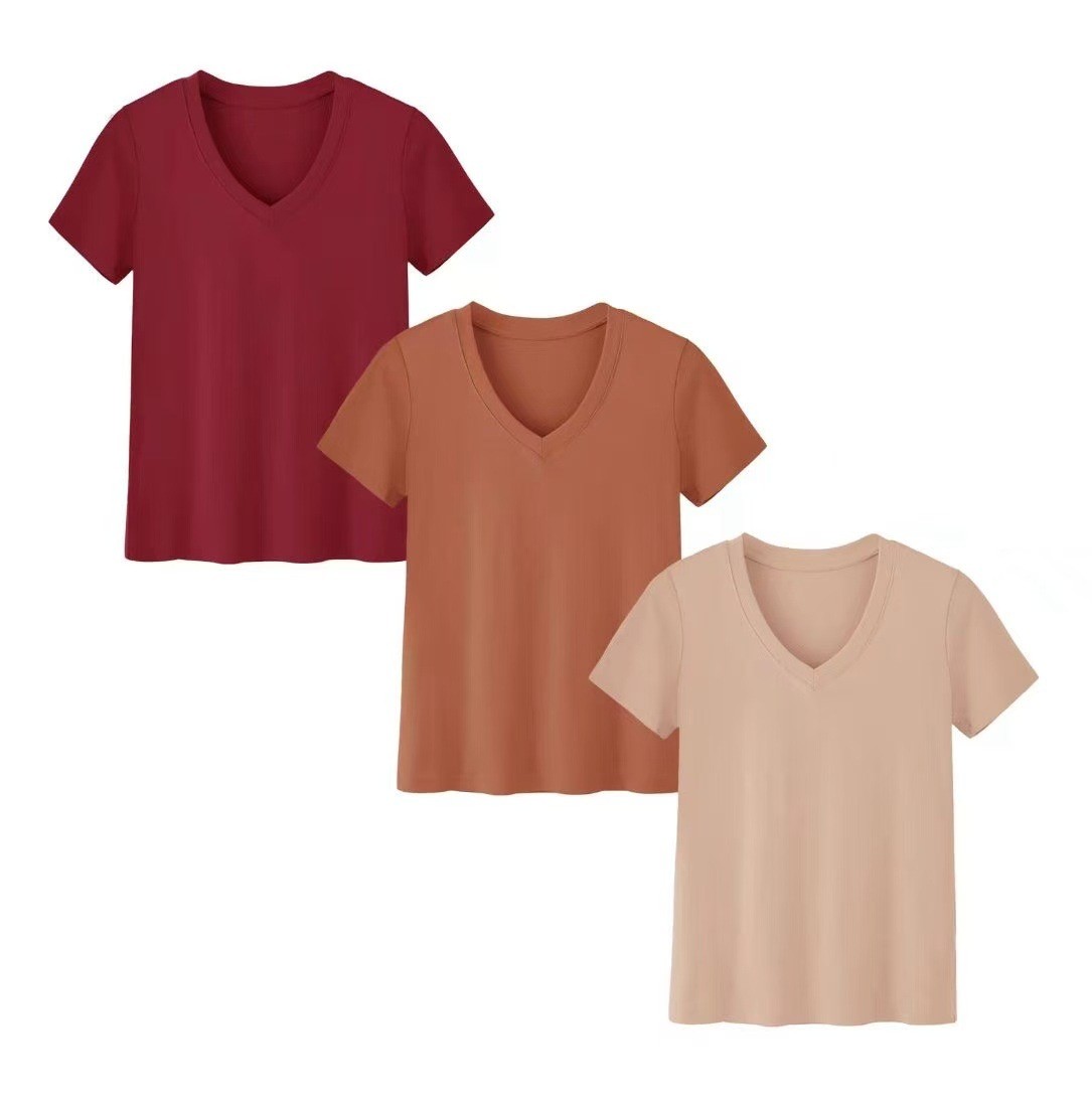 เสื้อยืดแขนสั้นคอสูงลำลองสำหรั - T-Shirts บทวิจารณ์และราคา