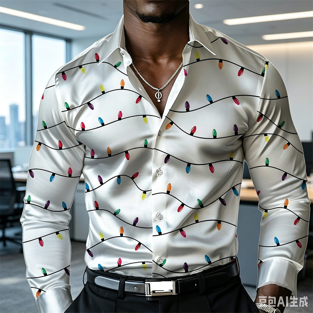เสื้อเชิ้ตผู้ชายลายโคมไฟสำหรับ - Mens Satin Silk Dress Shirt บทวิจารณ์และราคา